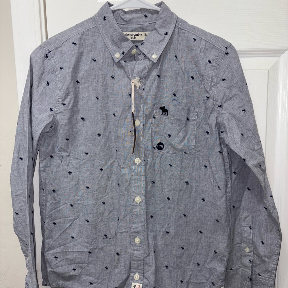 *Abercrombie & Fitch kids Gray Patterned Shirt